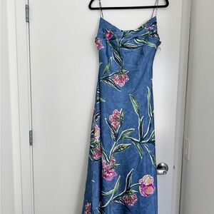 AMUR Floral Blue Maxi Dress
